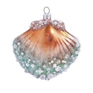 Игрушка ёлочная "Ракушка Жемчужница",стекло, 9см GLT648