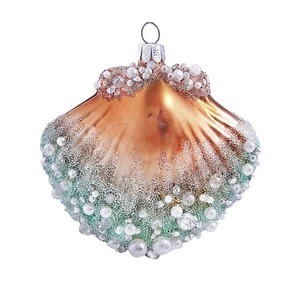 Игрушка ёлочная "Ракушка Жемчужница",стекло, 9см GLT648