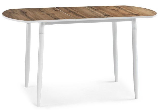 Стол Гуанг/Стол "Данте" европейский раздвиж. кромка-белая/Дуб вотан/белое подстолье/ноги бел 459640