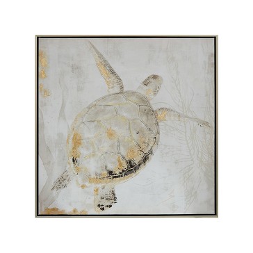 Настенное панно в раме Zambar бежево-золотой, дерево, холст, пластик, 63х63 см 357207