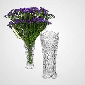 Стеклянная Прозрачная Ваза "Cracked Ice" 20 см V200120-2