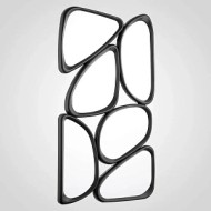 Настенное интерьерное зеркало АВАНГАРД овалы черного цвета 00654