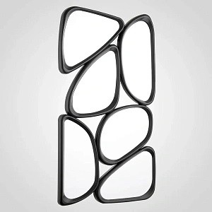 Настенное интерьерное зеркало АВАНГАРД овалы черного цвета 00654