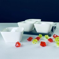 Набор из 4 салатников на подставке BIANCO Фарфор 118-043