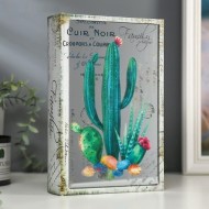 Шкатулка-книга "Кактусы" 4785033 зеркало 26х17,5х5 см дерево кожзам