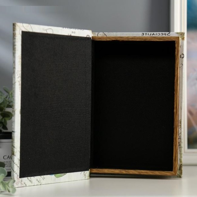 Шкатулка-книга "Кактусы" 4785033 зеркало 26х17,5х5 см дерево кожзам