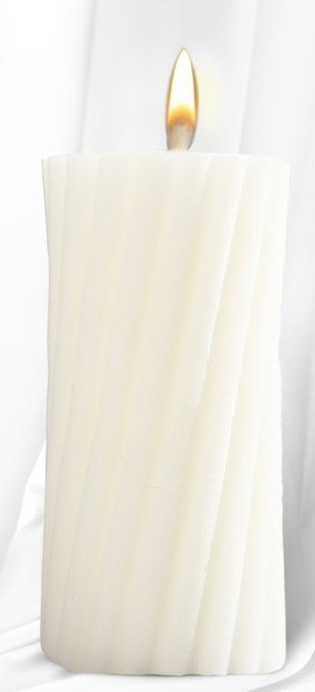 Свеча интерьерная «Витая» столбик, белая, 7,2 х 3.5 см 9101388