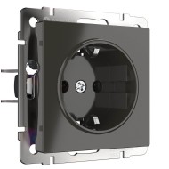 Розетка с заземлением серо-коричневый W1171007