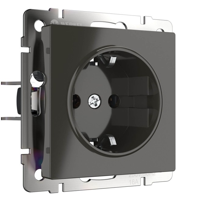 Розетка с заземлением серо-коричневый W1171007