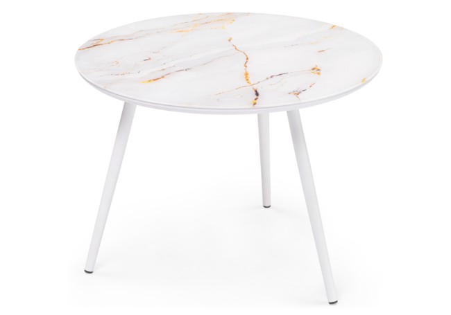 Набор столиков Ватсония/Локо сет/столеш.Стекло АУРУМ/Столешница МДФ бел шагрень/Металл БЕЛЫЙ 500010