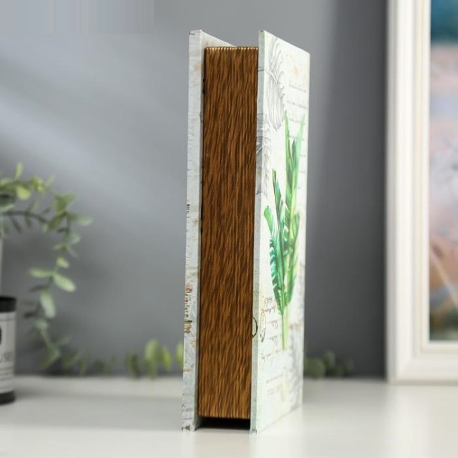 Шкатулка-книга "Монстера" 4785040 зеркало 26х17,5х5 см дерево кожзам