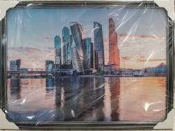 Лицензионная картина в раме СТАНДАРТ №31 Черный с серебром (50*70)