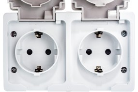 Розетка ОУ Вуокса 2 мест. (блок горизонтальный) 16А серый IP54 SQ1803-0008