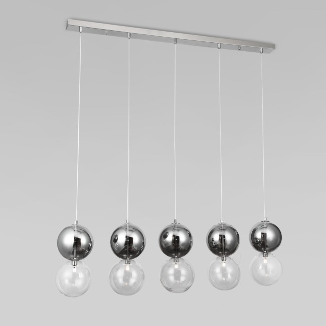 Подвесной светильник ЕВРОСВЕТ 50091/5 хром/дымчатый