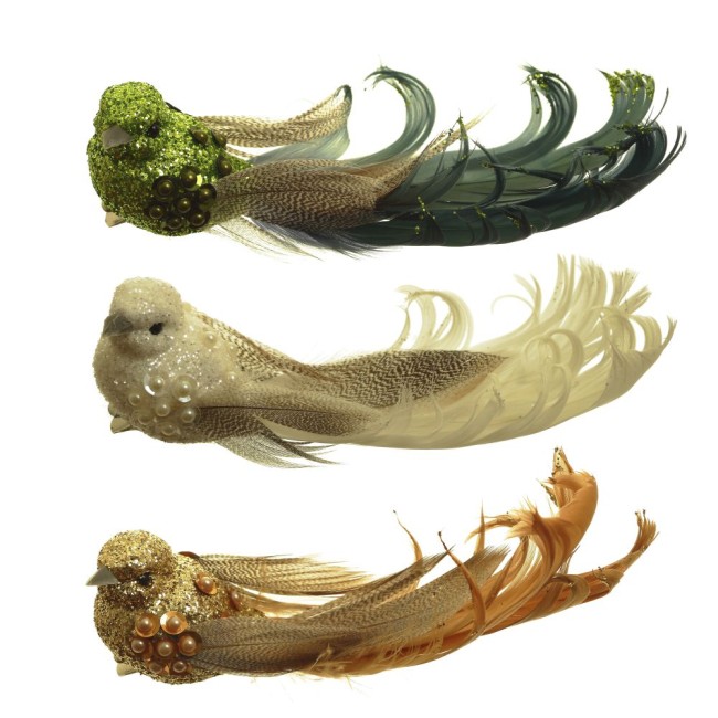 Изделие декоративное "Птичка" 741917 на клипсе, L14 W6 H4,5 см, 3в.