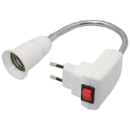 Переходник вилка-патрон Е27 гибкий 300 мм с выкл белый APF7SWEAY