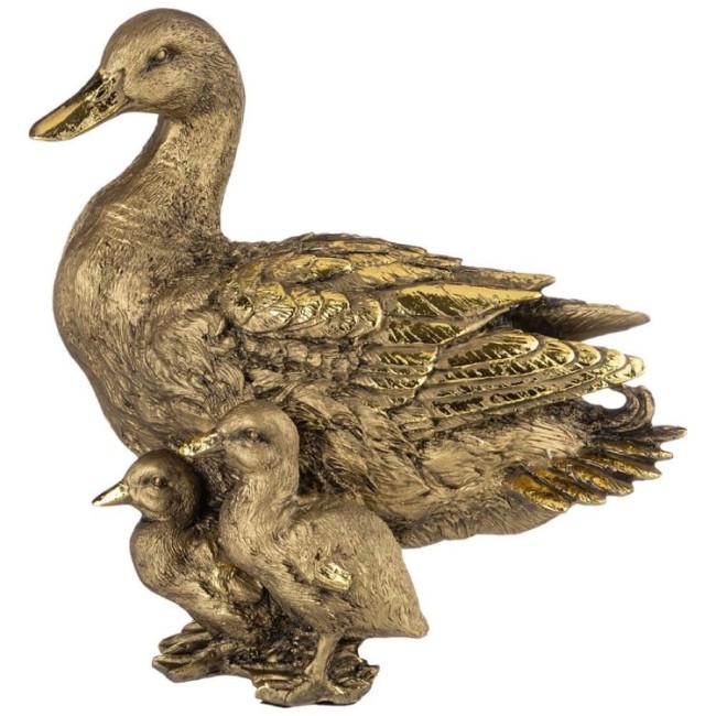 Утка-мама с детьми F1036/2 Н-24 см, L-28 см БРОНЗА
