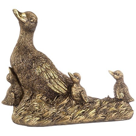 Утка-мама с детьми F1036/2 Н-24 см, L-28 см БРОНЗА