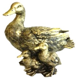 Утка-мама с детьми F1036/2 Н-24 см, L-28 см БРОНЗА