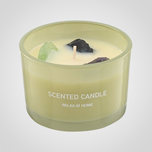 Ароматические свечи из соевого воска с натуральными камнями серый 5.1*7.5 см 00034