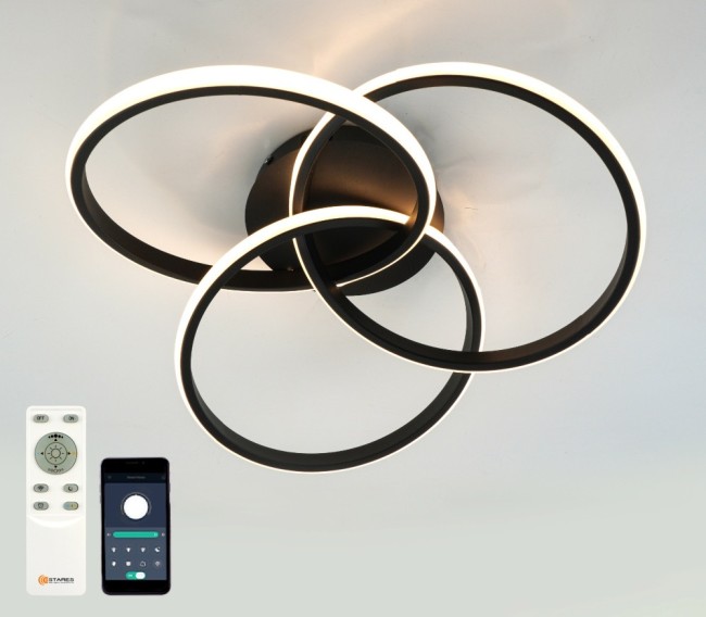 Управляемая люстра светодиодная EVITA 80W 3R-APP-510X130-BLACK/WHITE-220-IP20