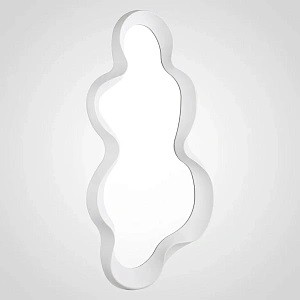 Настенное интерьерное зеркало АВАНГАРД изогнутый лист белого цвета 00663 Настенное интерьерное зеркало АВАНГАРД изогнутый лист белого цвета 00663