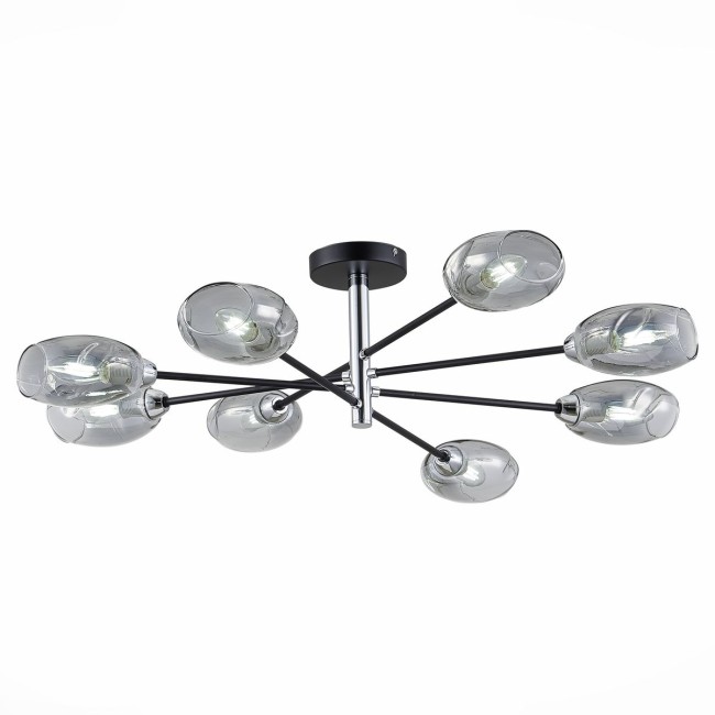 Люстра потолочная SLE155512-08 Черный, Хром/Дымчатый