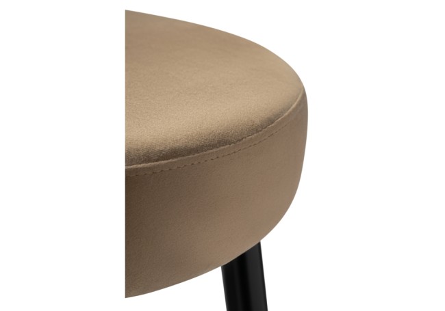Стул барный PLATO 1/KSD-LM006 BLACK METAL/GOLDEN FOOTREST/DARK BEIGE VELOUR (G062-11)75CM  арт.15067