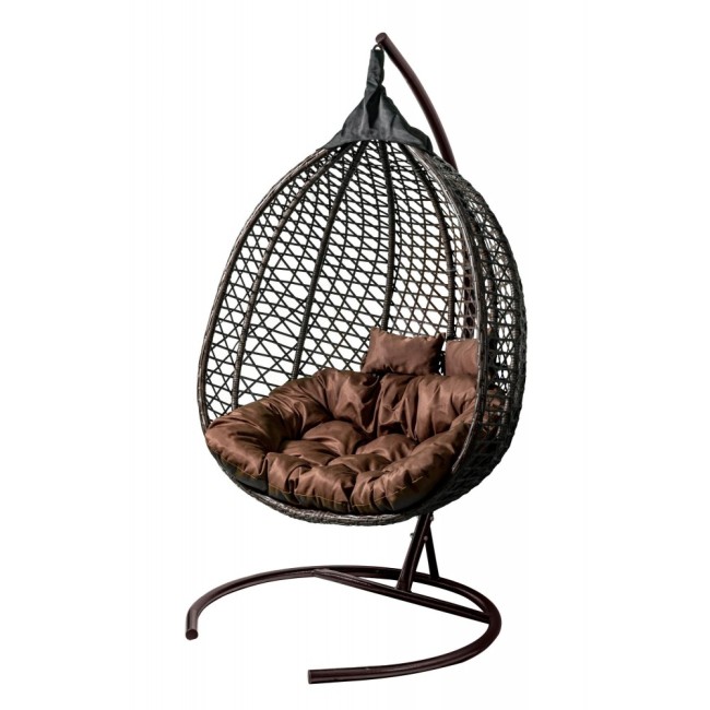 Кресло подвесное двойное Фиджи арт.J4123-MTКОР цв.корзины коричн,подушки коричн "Garden story"