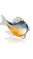 Декоративная фигурка рыбы Foster, серо-янтарный, стекло, 27х8х17 см 398032