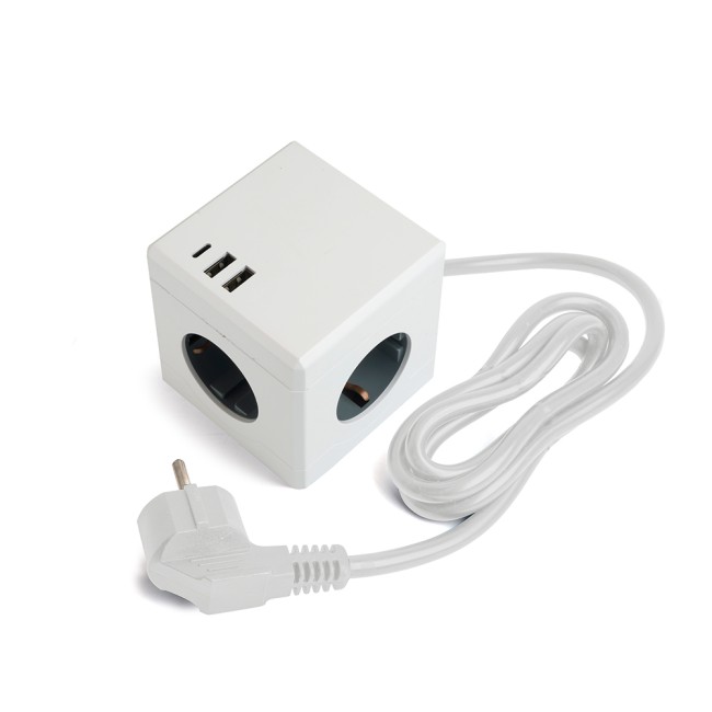 Удлинитель 3-местный c/з , 3x1мм2, 1.5м, серия Comfort, HM10-41-01, белый 49571