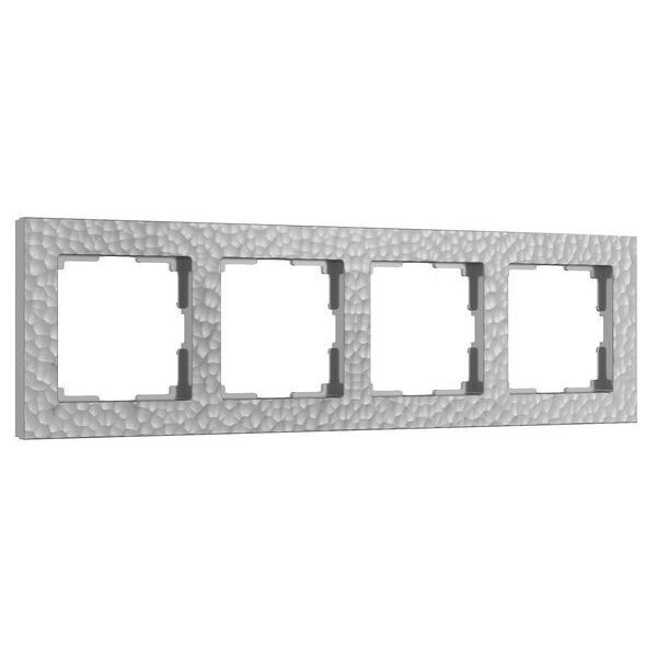 Рамка из пластика на 4 поста Hammer серебряный W0042406