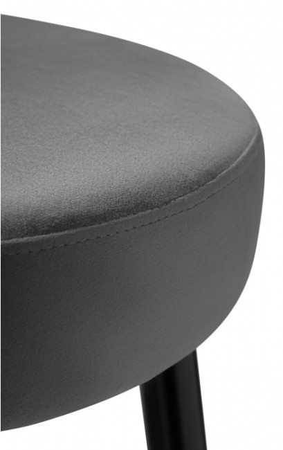 Стул барный PLATO/KSD-LM006S BLACK METAL LEGS AND GOLDEN FOOTREST+DARK GRAY VELOUR (G062-40) 15057