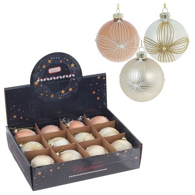 Украшение новогоднее "Шар" Набор из 12шт D 8 см, L34 W25 H9 см 809571