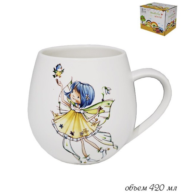 Кружка 420 мл BEAUTIFUL WORLD 105-326  Фарфор
