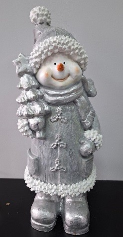 Фигура Снеговик с елочкой НФ083 Н-62см