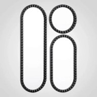 Настенное интерьерное зеркало АВАНГАРД с тремя зеркалами черного цвета 00627