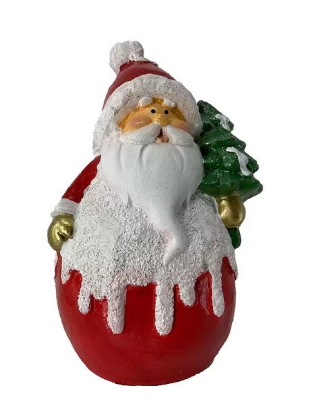 Дед мороз пузатый  с елочкой  Н-19см НФ071