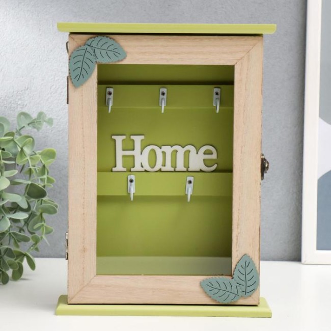 Ключница дерево 5 крючков "Листья" 25,5х19х6 см   4650550