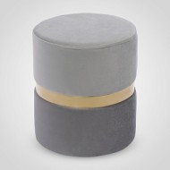 Интерьерный Круглый Двухцветный Серый Пуф 40х40х35 см AS9007-A63/65