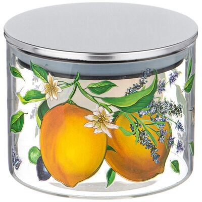 ЕМКОСТЬ ДЛЯ СЫПУЧИХ "ПРОВАНС ЛИМОНЫ" , 520 МЛ БОРОСИЛИКАТНОЕ СТЕКЛО10*8,7 СМ 887-125