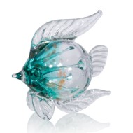 Декоративная фигурка рыбы Namona (G), прозрачно-бирюзовый, стекло, 19х10х18 см 246398