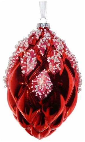 Украшение новогоднее "Шишка праздничная",20см, стекло 723071