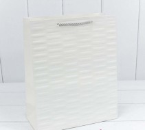 Пакет подарочный 26*32*12 "Престиж" Белый 210г 300342C/4