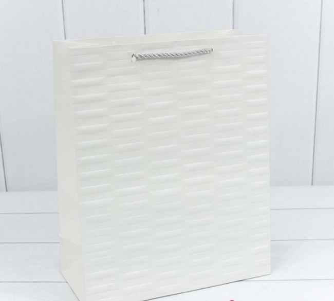 Пакет подарочный 26*32*12 "Престиж" Белый 210г 300342C/4