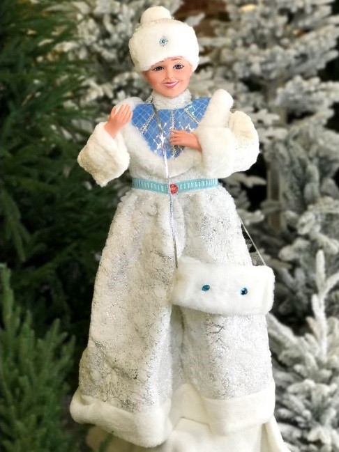 Снегурочка в белой шубке 80см 23-178