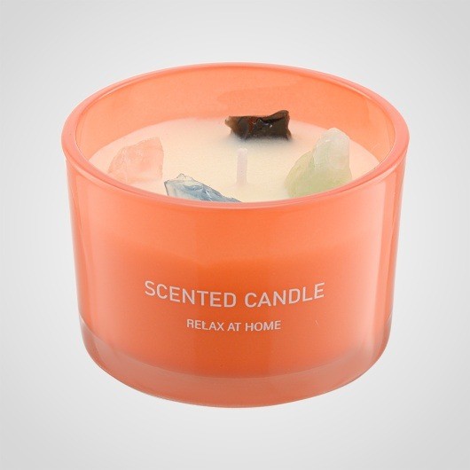 Ароматические свечи из соевого воска с натуральными камнями красный 5.1*7.5 см 00037 Ароматические свечи из соевого воска с натуральными камнями красный 5.1*7.5 см 00037