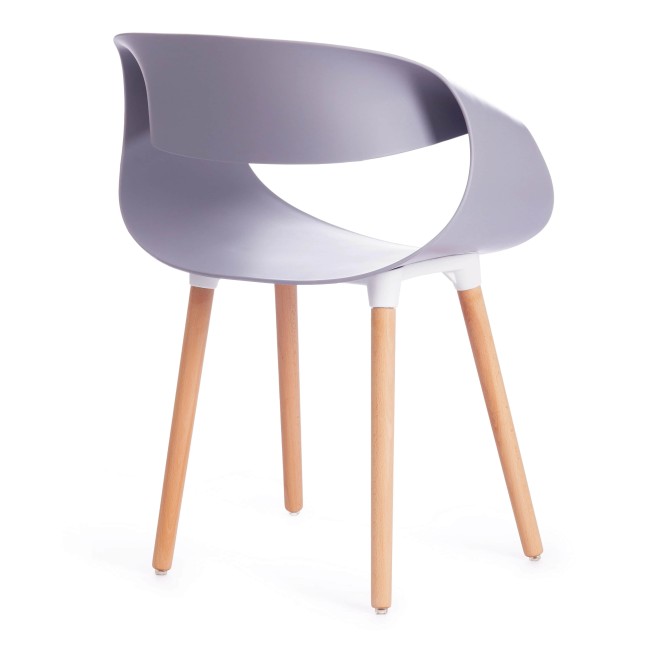 Стул QXX mod. C1058 пластик/дерево, 54 х 56 х 78 см, серый 024 /натуральный