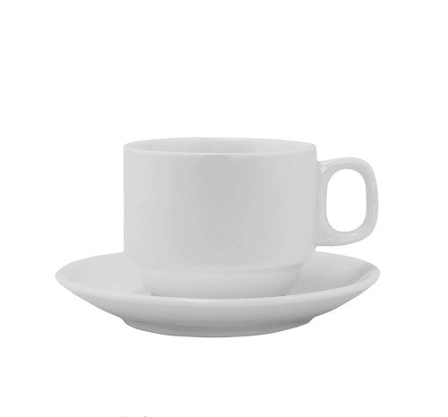 Чашка 240мл BIANCO с блюдцем Фарфор 118-074