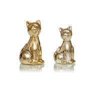 Декоративная фигурка кошки Jessy, золотая, керамика 389122